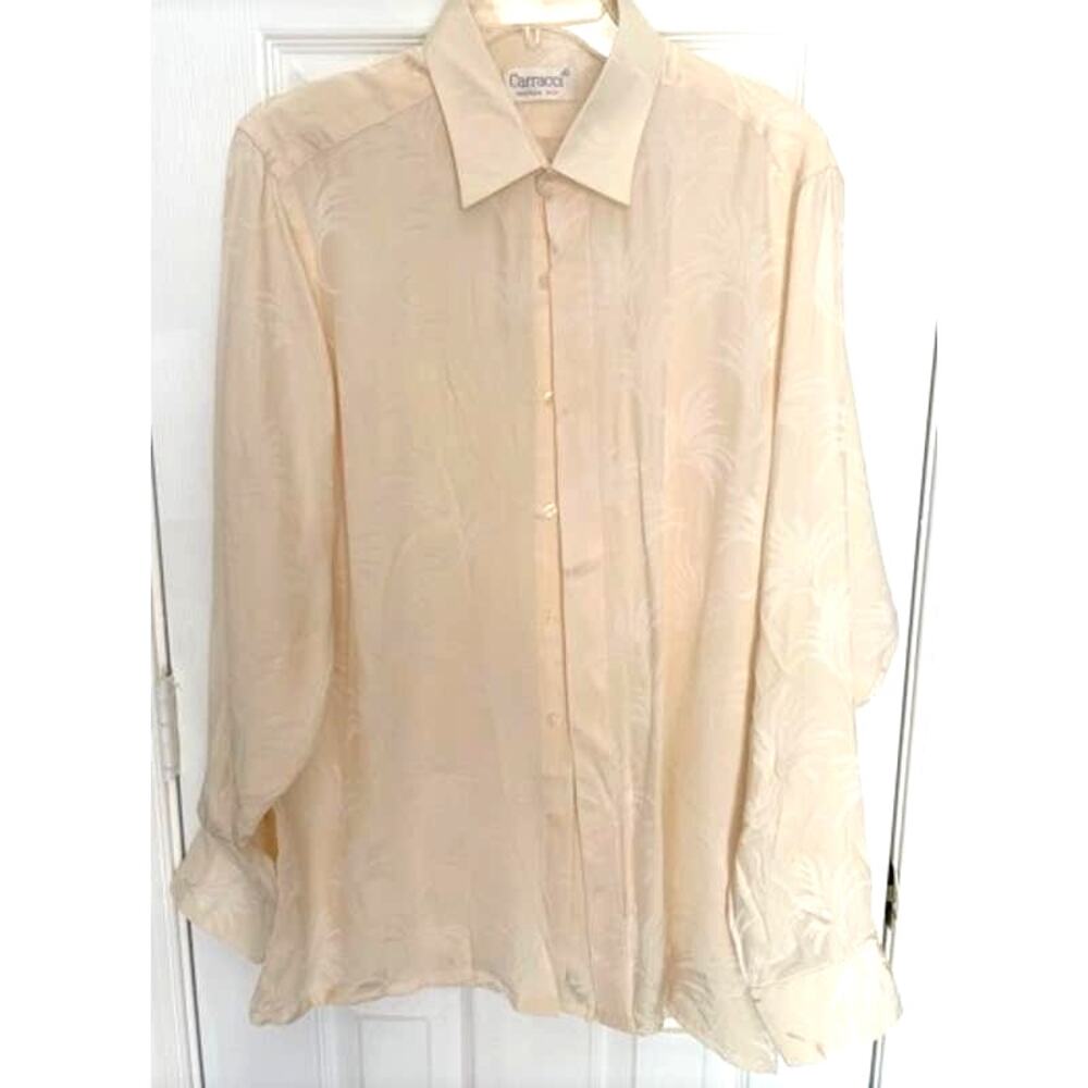 Vintage Carracci Blouse 100% silk Sz L